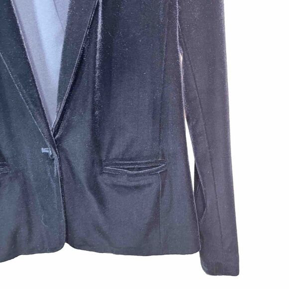 J. Crew Blazer Jacket Womens‎ 00 Black Velvet One Button Career, Professional - Picture 2 of 10